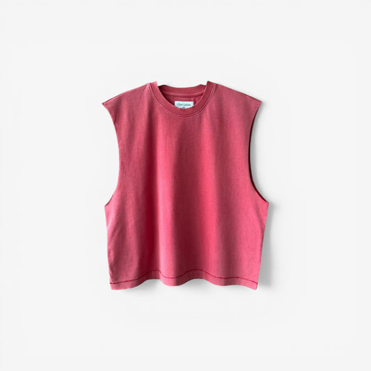 CROPPED CUT OFF VINTAGE RED